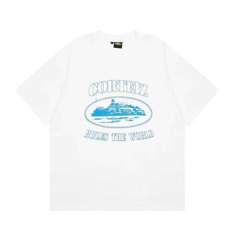 Alcatraz T-Shirt White-Blue